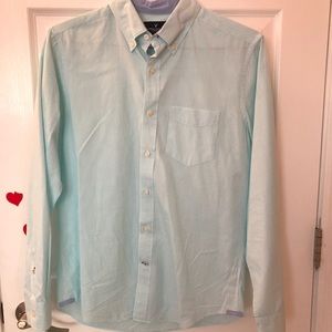 AMERICAN EAGLE MINT STRIPED BUTTON SHIRT